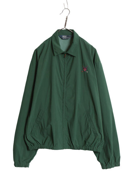 90s ポロ ラルフローレン ナイロン スイングトップ ジャケット メンズ L / オールド ゴルフ フルジップ ジャンパー ブルゾン ワンポイント 