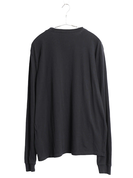 ノースフェイス ロゴ プリント 長袖 Tシャツ メンズ L / アウトドア ロンT ロングスリーブ クルーネック カットソー モノトーン ブラック