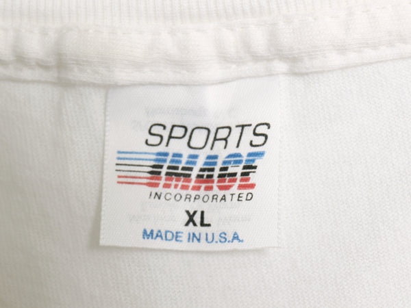 90s USA製 ナスカー イラスト プリント Tシャツ メンズ XL オールド オフィシャル グラフィック モータースポーツ レース 大きいサイズ 白