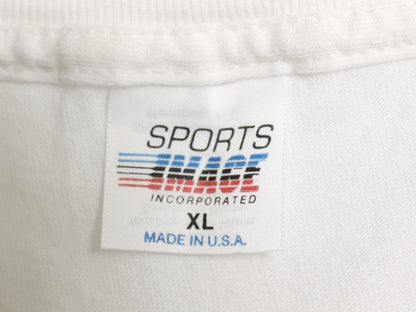 90s USA製 ナスカー イラスト プリント Tシャツ メンズ XL オールド オフィシャル グラフィック モータースポーツ レース 大きいサイズ 白