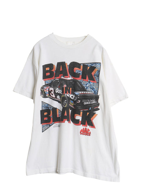 90s USA製 ナスカー イラスト プリント Tシャツ メンズ XL オールド オフィシャル グラフィック モータースポーツ レース 大きいサイズ 白
