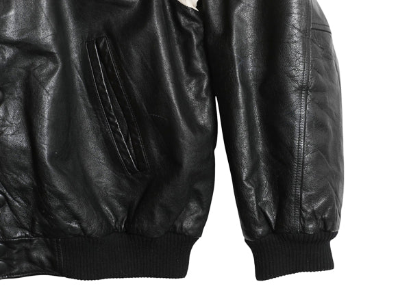 90s 00s NFL オフィシャル タイタンズ 本革 レザー スタジャン メンズ XL 程 オールド アメフト 革ジャン プーマ ジャケット ジャンパー 黒