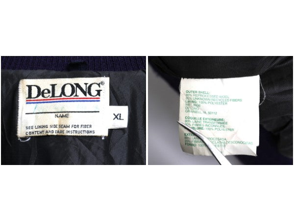 90s USA製 DELONG ウール スタジャン メンズ XL オールド アワード ジャケット ジャンパー サガラ ワッペン付き ワンポイント 大きいサイズ