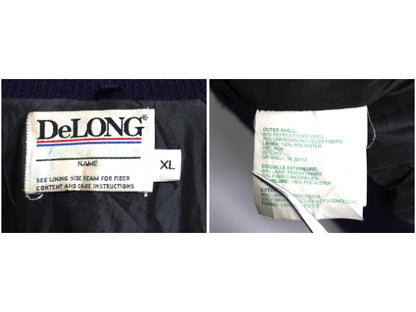 90s USA製 DELONG ウール スタジャン メンズ XL オールド アワード ジャケット ジャンパー サガラ ワッペン付き ワンポイント 大きいサイズ