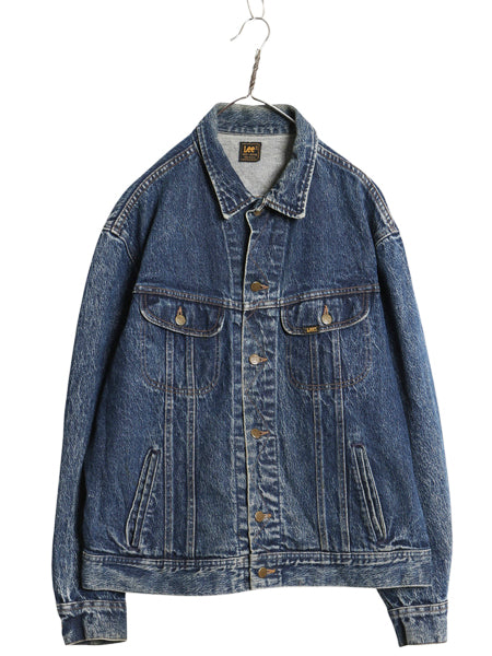 80s USA製 ★ Lee 220 ケミカルウォッシュ デニム ジャケット メンズ XL 程/ ヴィンテージ トラッカー ジージャン ジャンパー ブルゾン