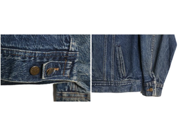 80s USA製 ★ Lee 220 ケミカルウォッシュ デニム ジャケット メンズ XL 程/ ヴィンテージ トラッカー ジージャン ジャンパー ブルゾン