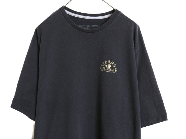 パタゴニア 両面 プリント 半袖 Tシャツ メンズ XXL / 22年製 アウトドア 大きいサイズ グラフィック アート イラスト バックプリント 紺 
