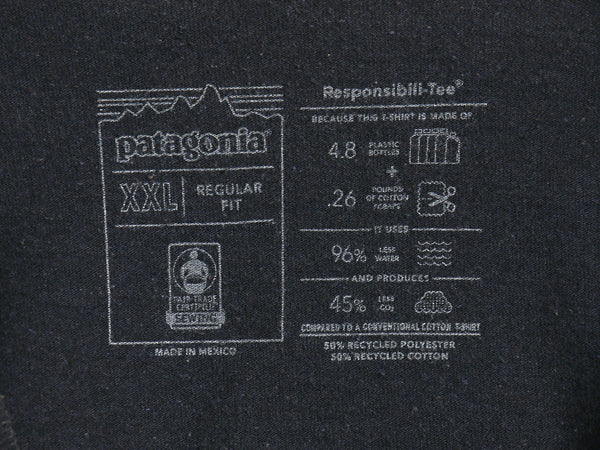 パタゴニア 両面 プリント 半袖 Tシャツ メンズ XXL / 22年製 アウトドア 大きいサイズ グラフィック アート イラスト バックプリント 紺 