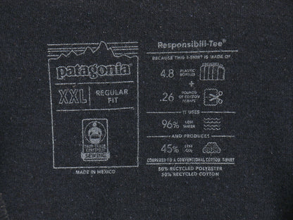 パタゴニア 両面 プリント 半袖 Tシャツ メンズ XXL / 22年製 アウトドア 大きいサイズ グラフィック アート イラスト バックプリント 紺 