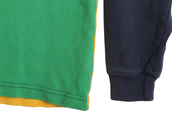 USA製 ランズエンド 長袖 ラガーシャツ メンズ M ラグビー 長袖シャツ ポロシャツ コットン クレイジー パターン カットソー マルチカラー