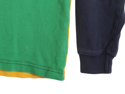 USA製 ランズエンド 長袖 ラガーシャツ メンズ M ラグビー 長袖シャツ ポロシャツ コットン クレイジー パターン カットソー マルチカラー