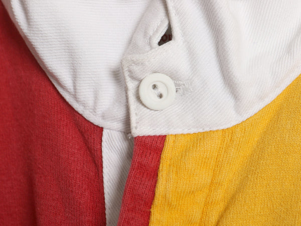 USA製 ランズエンド 長袖 ラガーシャツ メンズ M ラグビー 長袖シャツ ポロシャツ コットン クレイジー パターン カットソー マルチカラー