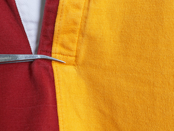 USA製 ランズエンド 長袖 ラガーシャツ メンズ M ラグビー 長袖シャツ ポロシャツ コットン クレイジー パターン カットソー マルチカラー