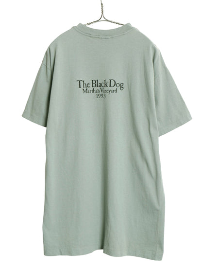 90s USA製 The Black Dog ドッグ イラスト プリント Tシャツ メンズ レディース L / オールド アニマル キャラクター シングルステッチ 緑