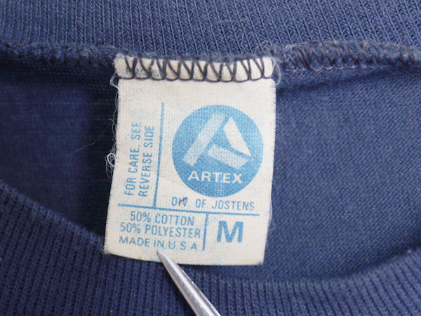 80s USA製 US NAVY 3段 プリント 半袖 Tシャツ メンズ M / ヴィンテージ シングルステッチ カットソー ミリタリー 軍物 海軍 USN ネイビー