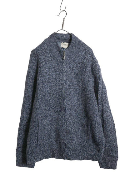 エルエルビーン フルジップ ニット セーター ジャケット メンズ XL / ドライバーズ ラム ウール カーディガン ライナー付き 大きいサイズ