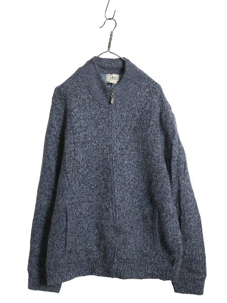 エルエルビーン フルジップ ニット セーター ジャケット メンズ XL / ドライバーズ ラム ウール カーディガン ライナー付き 大きいサイズ