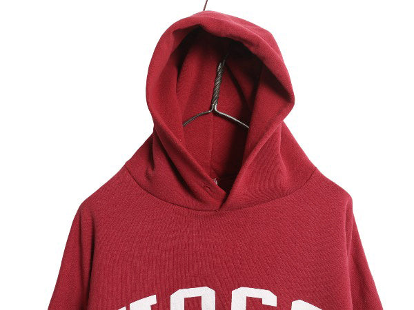 90s ラッセル カレッジ プリント スウェット フード パーカー メンズ レディース XXL / オールド トレーナー 裏起毛 大きいサイズ スポーツ