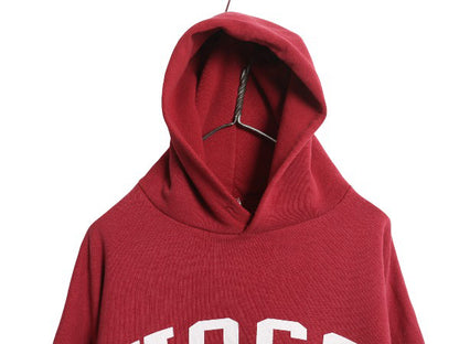 90s ラッセル カレッジ プリント スウェット フード パーカー メンズ レディース XXL / オールド トレーナー 裏起毛 大きいサイズ スポーツ