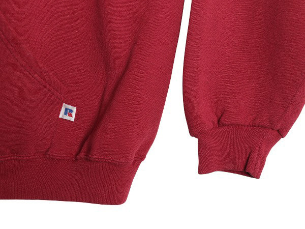 90s ラッセル カレッジ プリント スウェット フード パーカー メンズ レディース XXL / オールド トレーナー 裏起毛 大きいサイズ スポーツ