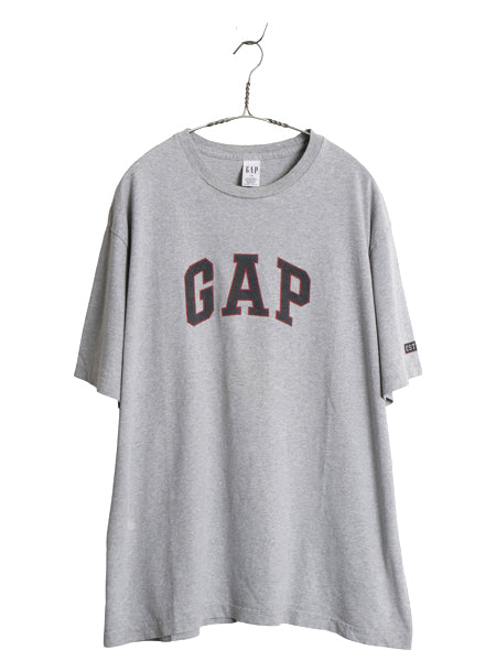00s USA製 オールド ギャップ プリント 半袖 Tシャツ メンズ レディース L クルーネック ヘビーウェイト カットソー コットン トップス 灰