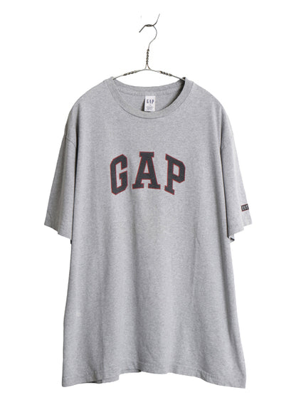 00s USA製 オールド ギャップ プリント 半袖 Tシャツ メンズ レディース L クルーネック ヘビーウェイト カットソー コットン トップス 灰