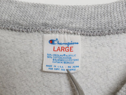 80s USA製 チャンピオン アーガイル 染込み プリント スウェット L 小さめ メンズ レディース S 程 ヴィンテージ トレーナー 裏起毛 杢灰