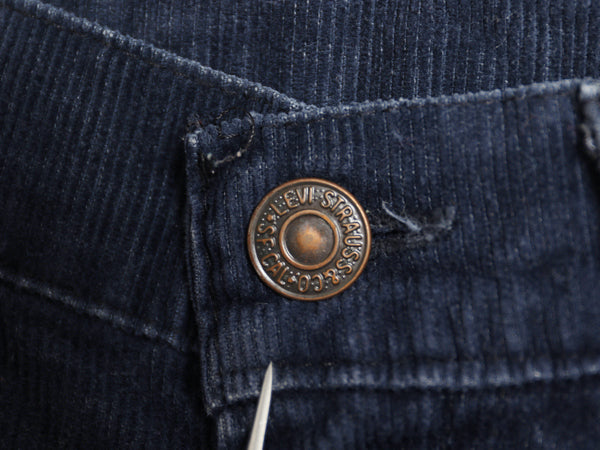 70s USA製 リーバイス 519 コーデュロイ パンツ メンズ 30 34 古着 ヴィンテージ スリム ストレート 細畝 コーズ 42 TALON 細身 ネイビー