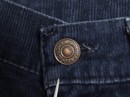 70s USA製 リーバイス 519 コーデュロイ パンツ メンズ 30 34 古着 ヴィンテージ スリム ストレート 細畝 コーズ 42 TALON 細身 ネイビー