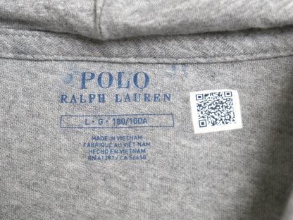 ポロ ラルフローレン フード付き 長袖 Tシャツ メンズ L / コットン ロンT フード パーカー プルオーバー カットソー シンプル 薄手 グレー