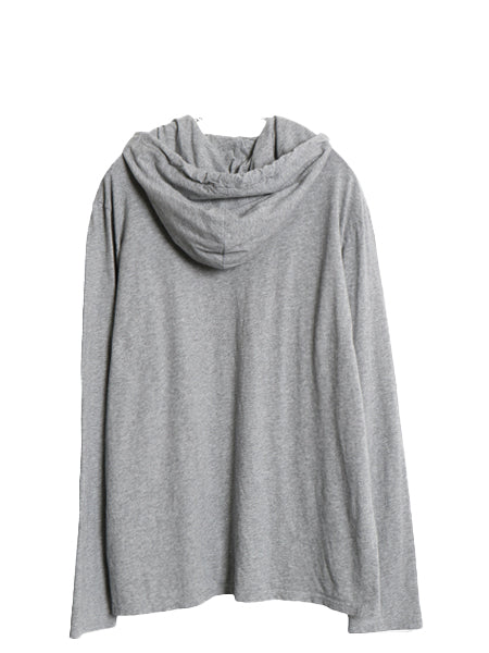 ポロ ラルフローレン フード付き 長袖 Tシャツ メンズ L / コットン ロンT フード パーカー プルオーバー カットソー シンプル 薄手 グレー