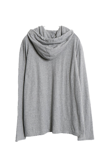 ポロ ラルフローレン フード付き 長袖 Tシャツ メンズ L / コットン ロンT フード パーカー プルオーバー カットソー シンプル 薄手 グレー