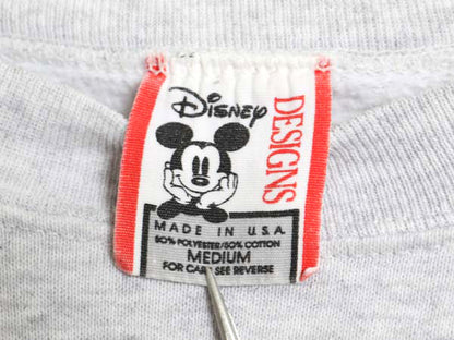 90s USA製 ミッキー イラスト プリント スウェット メンズ レディース M / オールド ディズニー トレーナー 当時物 キャラクター 裏起毛 灰