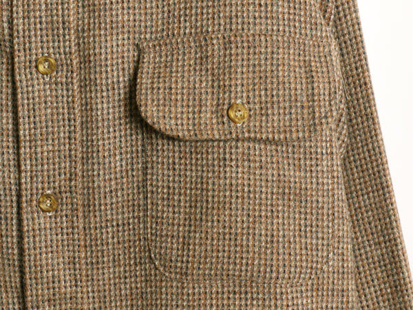 70s 80s Bloomingdales 長袖 ウール シャツ メンズ L / ヴィンテージ チェック ポケット付き ボックス カジュアル シンプル マルチカラー