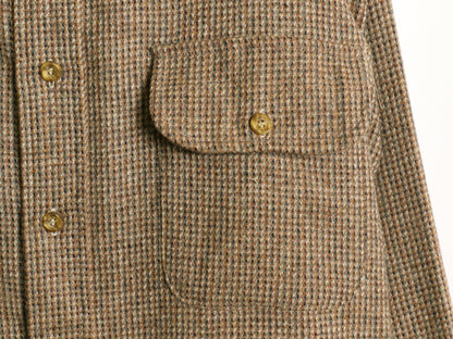 70s 80s Bloomingdales 長袖 ウール シャツ メンズ L / ヴィンテージ チェック ポケット付き ボックス カジュアル シンプル マルチカラー