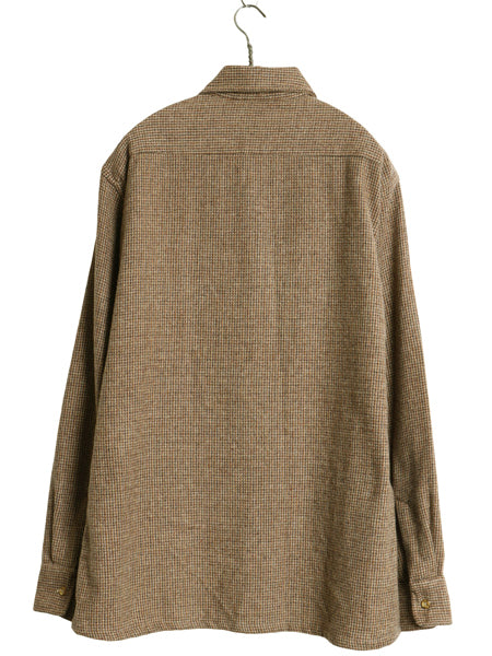 70s 80s Bloomingdales 長袖 ウール シャツ メンズ L / ヴィンテージ チェック ポケット付き ボックス カジュアル シンプル マルチカラー