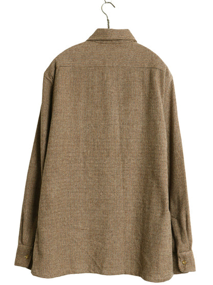 70s 80s Bloomingdales 長袖 ウール シャツ メンズ L / ヴィンテージ チェック ポケット付き ボックス カジュアル シンプル マルチカラー