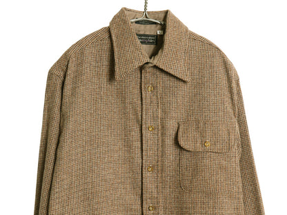 70s 80s Bloomingdales 長袖 ウール シャツ メンズ L / ヴィンテージ チェック ポケット付き ボックス カジュアル シンプル マルチカラー
