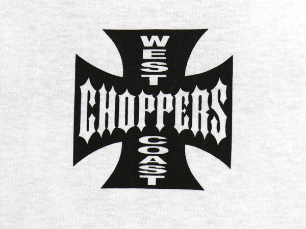 デッドストック 90s ★ WEST COAST CHOPPERS アイアンクロス ロゴ プリント Tシャツ メンズ XL オールド 初期 バイク チョッパー anvil 白