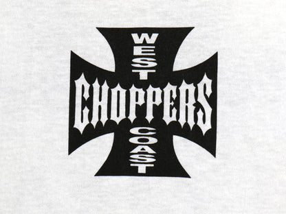 デッドストック 90s ★ WEST COAST CHOPPERS アイアンクロス ロゴ プリント Tシャツ メンズ XL オールド 初期 バイク チョッパー anvil 白