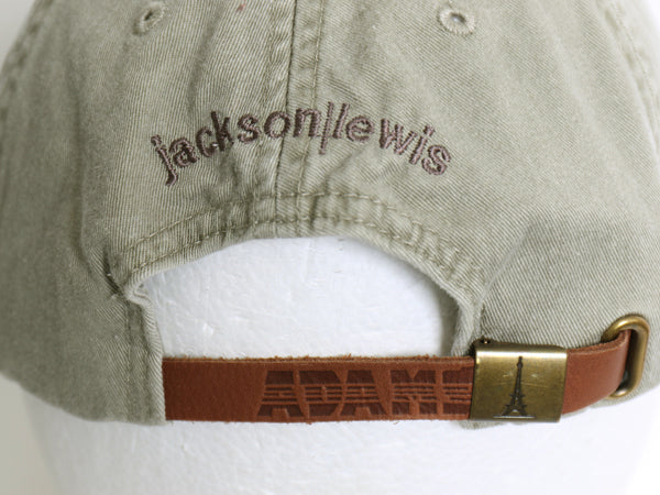デッドストック 90s ADAMS ジョーク メッセージ 刺繍 ベースボールキャップ フリーサイズ 新品 帽子 コットン ウォッシュ加工 本革 レザー