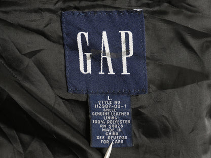 90s オールド ギャップ 本革 レザー テーラード ジャケット メンズ L / 革ジャン ブレザー ライナー付き 牛革 シンプル ゆったり 無地 黒