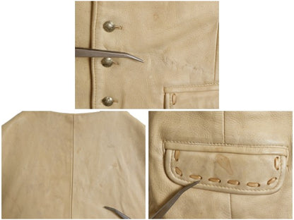 80s ポロカントリー ラルフローレン 本革 レザー テーラード ベスト M メンズ 小さめ S 程/ ヴィンテージ ポロ ネイティブ コンチョ 重ね着