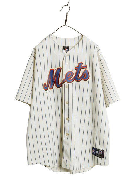 メッツ ベースボール シャツ メンズ XXL / MLB オフィシャル マジェスティック 大リーグ ユニフォーム ゲームシャツ 大きいサイズ ジャージ