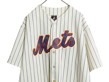 メッツ ベースボール シャツ メンズ XXL / MLB オフィシャル マジェスティック 大リーグ ユニフォーム ゲームシャツ 大きいサイズ ジャージ