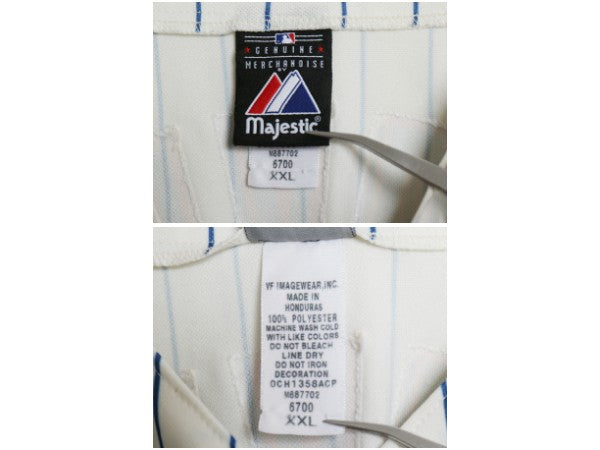 メッツ ベースボール シャツ メンズ XXL / MLB オフィシャル マジェスティック 大リーグ ユニフォーム ゲームシャツ 大きいサイズ ジャージ