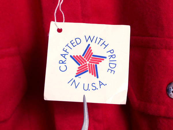 デッドストック 80s USA製 シャモア クロス 長袖 シャツ メンズ L / ヴィンテージ ネルシャツ ヘビーウェイト コットン フランネル 無地 赤