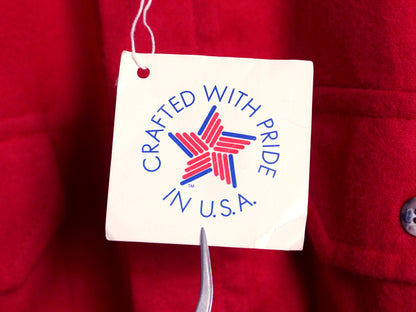 デッドストック 80s USA製 シャモア クロス 長袖 シャツ メンズ L / ヴィンテージ ネルシャツ ヘビーウェイト コットン フランネル 無地 赤