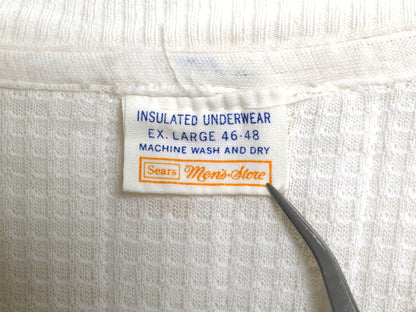 70s シアーズ 中綿 キルティング 長袖 Tシャツ メンズ レディース XL / ヴィンテージ 裏 サーマル インナー スウェット ロンT 大きいサイズ