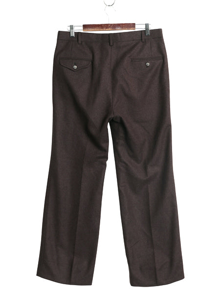 80s ポロ ラルフローレン ウール スラックス パンツ メンズ 実寸 34 29 / ヴィンテージ ツータック ストレート フラノ トラウザー ブラウン
